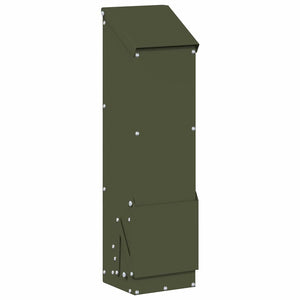 Vidaxl kip voerbak olijf groen 13 x 12 x 51 cm koudgewalst staal