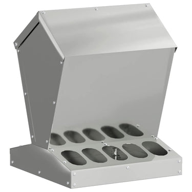 Vidaxl kip voerbak zilver 30 x 30 x 39 cm gegalvaniseerd staal