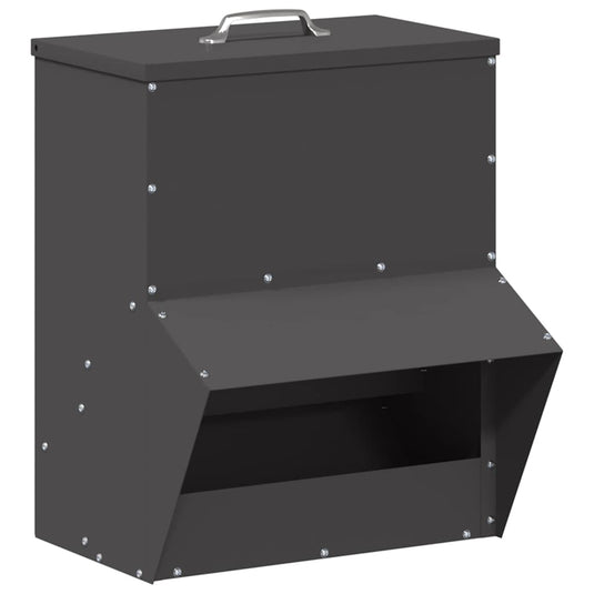 Vidaxl kip voerbak zwart 20 x 25 x35 cm koudgewalst staal