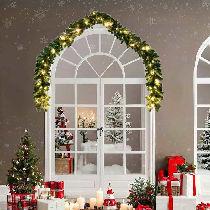 ギャラリービューアに画像をロードする, Vidaxl kerstkrans met 600 led 2 pcs groen pvc
