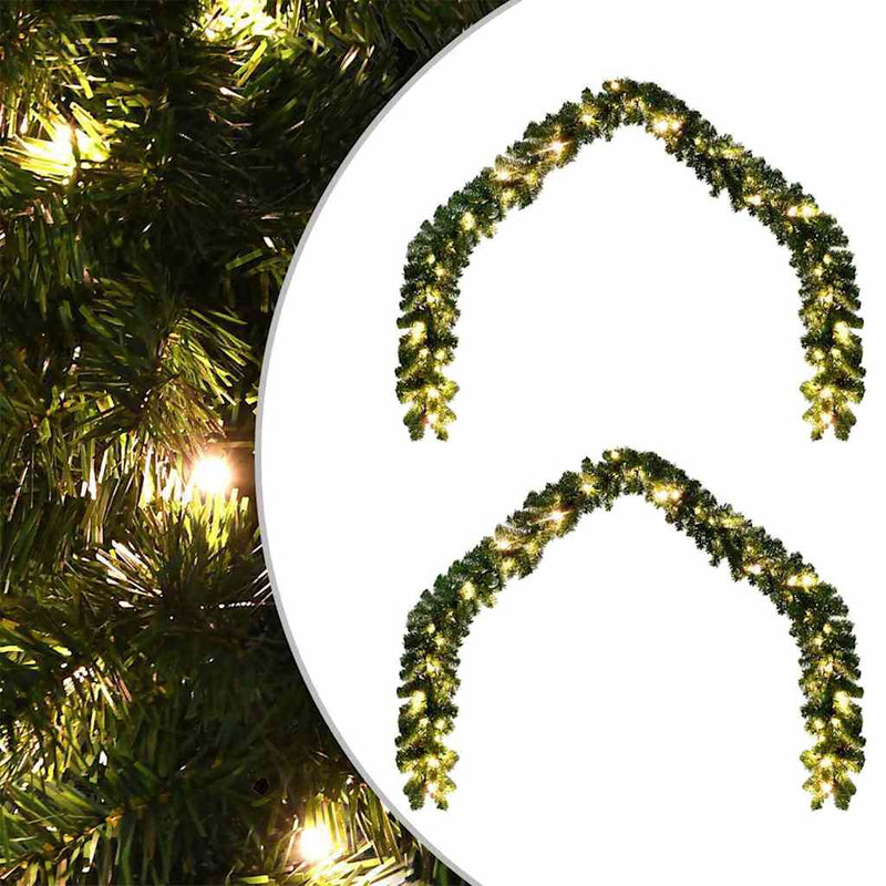 ギャラリービューアに画像をロードする, Vidaxl kerstkrans met 600 led 2 pcs groen pvc
