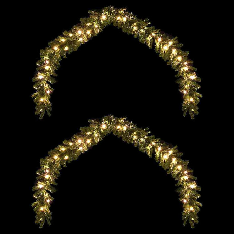 ギャラリービューアに画像をロードする, Vidaxl kerstkrans met 600 led 2 pcs groen pvc
