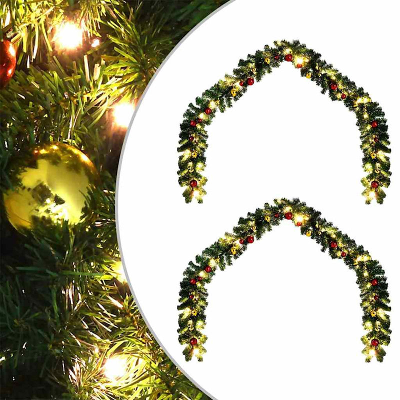ギャラリービューアに画像をロードする, Vidaxl kerstkrans met 600 led 2 pcs groen pvc
