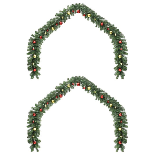 Vidaxl kerstkrans met 600 led 2 pcs groen pvc