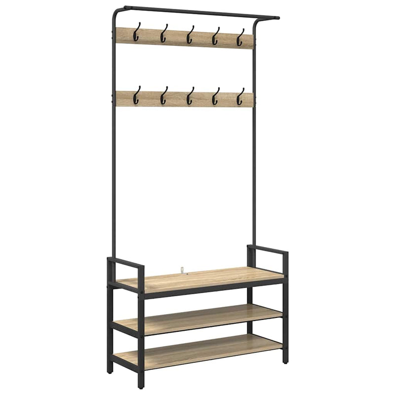 ギャラリービューアに画像をロードする, Vidaxl kapstok met plank sonoma eiken 95 x 34 x 184 cm bewerkt hout
