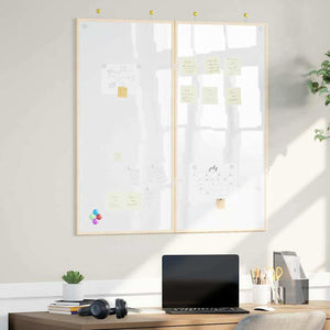 Vidaxl bulletinbord wit 80 x 80 x 1.4 cm massief grenenhout