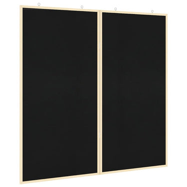 Vidaxl bulletinbord zwart 80 x 80 x 1.4 cm massief grenenhout