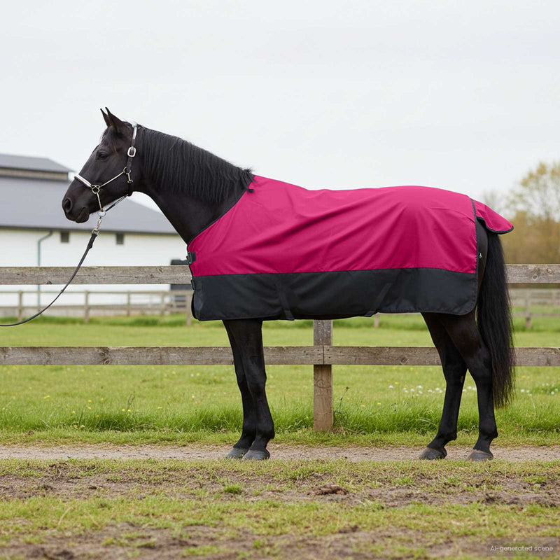Afbeelding laden in galerijviewer, Vidaxl paardendeken roze en zwart 105 cm polyester
