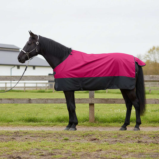 Vidaxl paardendeken roze en zwart 135 cm polyester