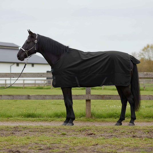 Vidaxl paardendeken donkergroen en zwart 165 cm polyester