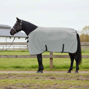 Vidaxl paardendeken volledig lichtgrijs en roze polyester