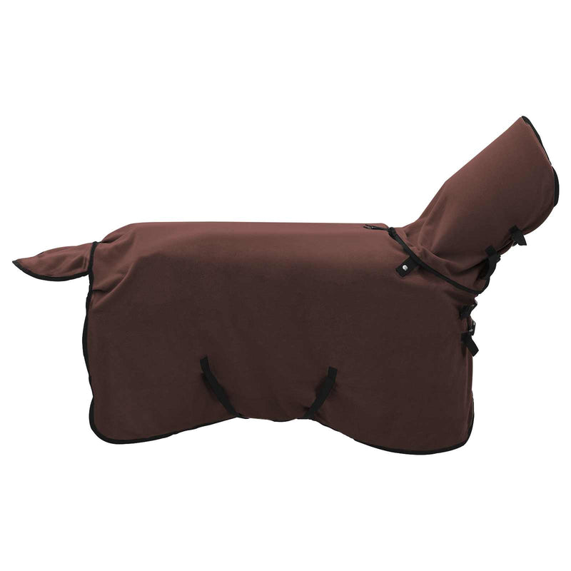 ギャラリービューアに画像をロードする, Vidaxl paardendeken volledig donkerbruin 115 cm polyester fleece
