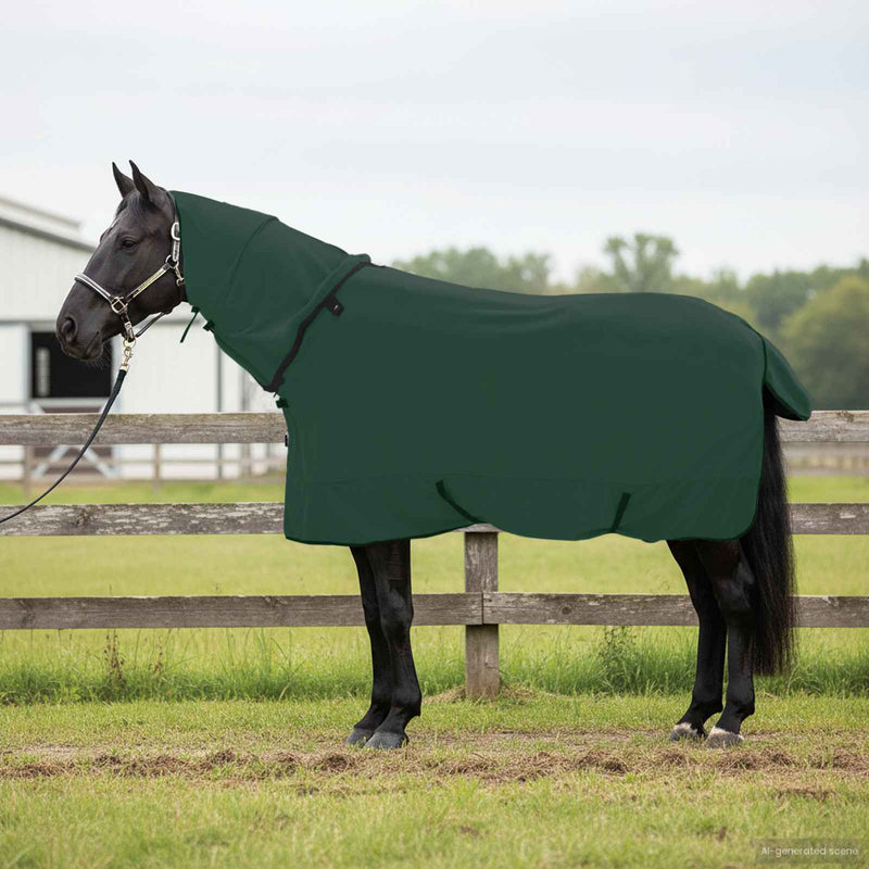 ギャラリービューアに画像をロードする, Vidaxl paardendeken volledig donkergroen polyester

