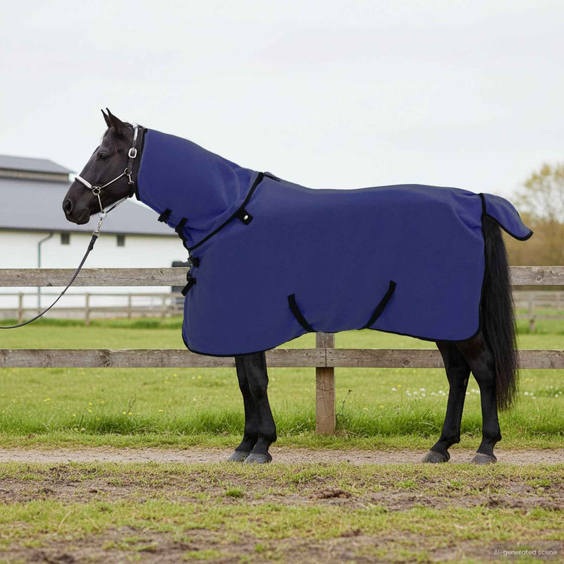 Chargez l'image dans la visionneuse de la galerie, Vidaxl paardendeken marineblauw polyester
