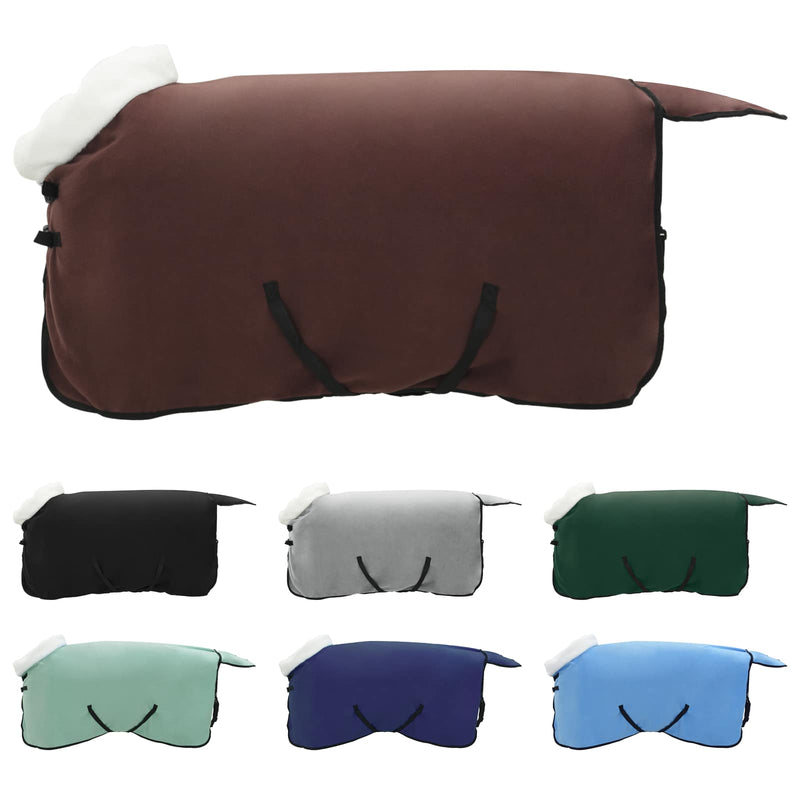 Chargez l'image dans la visionneuse de la galerie, Vidaxl paardendeken volledig donkerbruin 75 cm polar fleece
