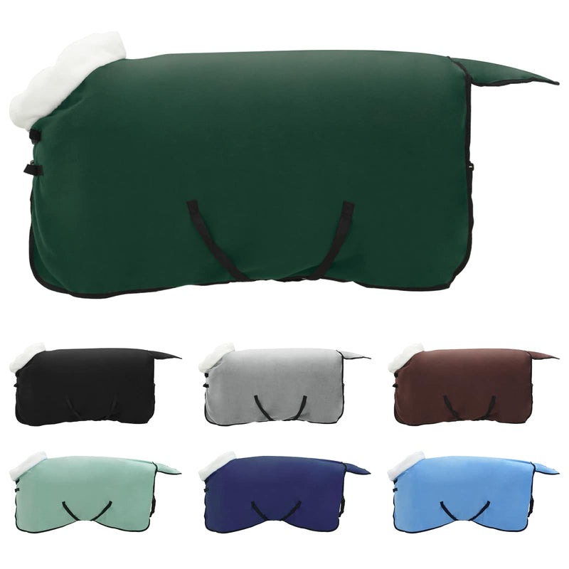 Chargez l'image dans la visionneuse de la galerie, Vidaxl paardendeken volledig donkergroen 95 cm polar fleece
