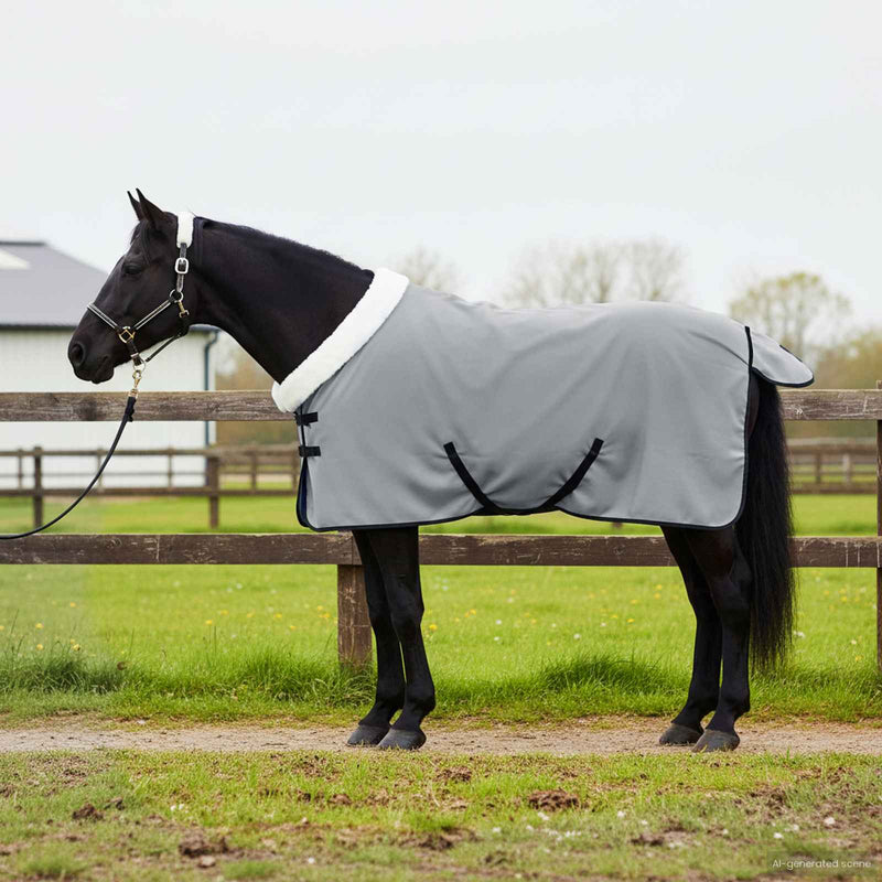 Chargez l'image dans la visionneuse de la galerie, Vidaxl paardendeken volledig donkergroen 95 cm polar fleece
