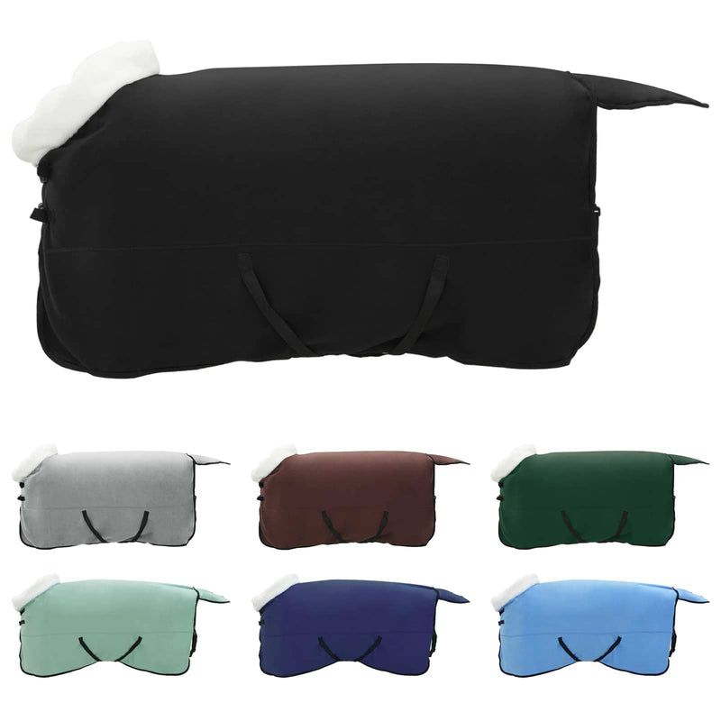 Chargez l'image dans la visionneuse de la galerie, Vidaxl paardendeken zwart 145 cm polar fleece
