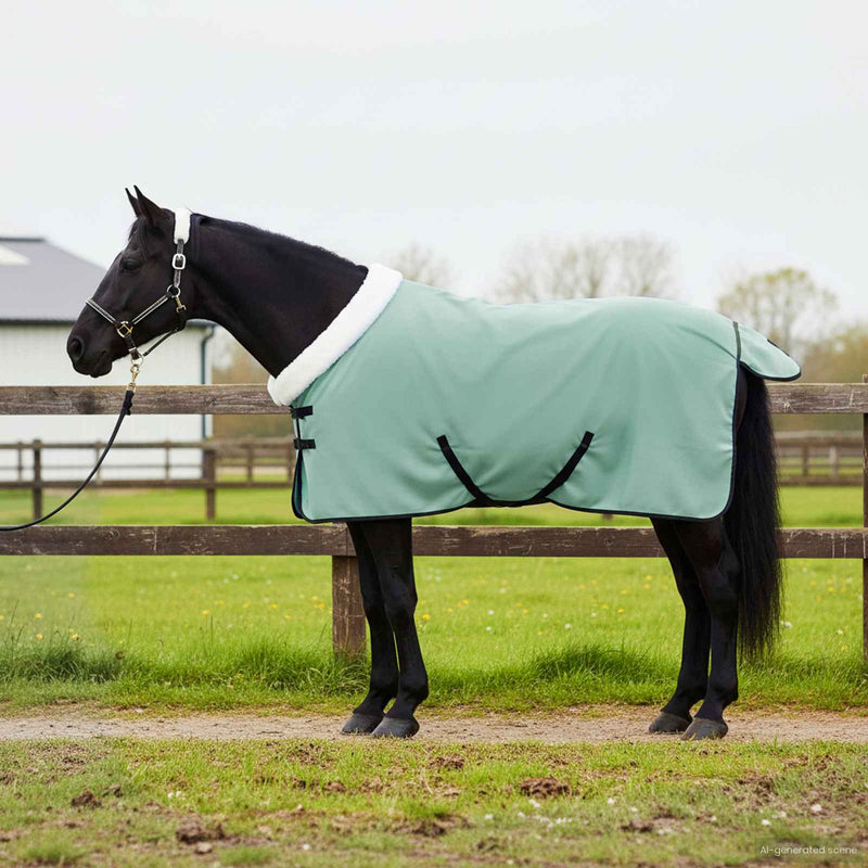 Chargez l'image dans la visionneuse de la galerie, Vidaxl paardendeken volledig donkergroen 115 cm polar fleece

