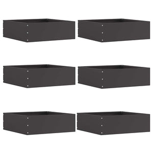 Vidaxl tuinrand 6 pcs zwart 40 x 40 x 13 cm staal