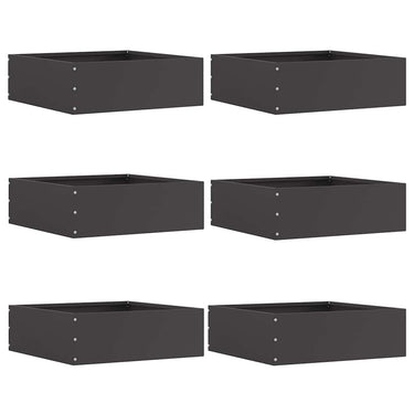 Vidaxl tuinrand 6 pcs zwart 40 x 40 x 13 cm staal
