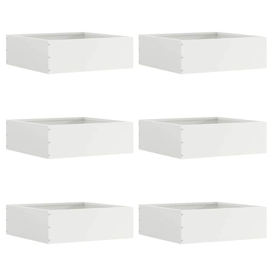 Vidaxl tuinrand 6 pcs wit 40 x 40 x 13 cm staal