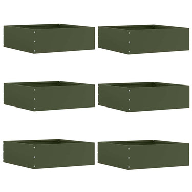Vidaxl tuinrand 6 pcs olijf groen 40 x 40 x 13 cm staal