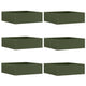 Vidaxl tuinrand 6 pcs olijf groen 40 x 40 x 13 cm staal