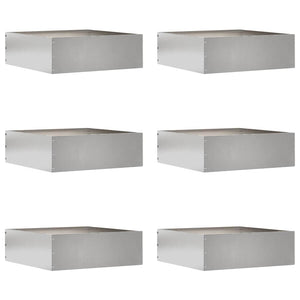 Vidaxl tuinrand 6 pcs zilver 40 x 40 x 13 cm roestvrij staal