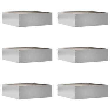 Vidaxl tuinrand 6 pcs zilver 40 x 40 x 13 cm roestvrij staal
