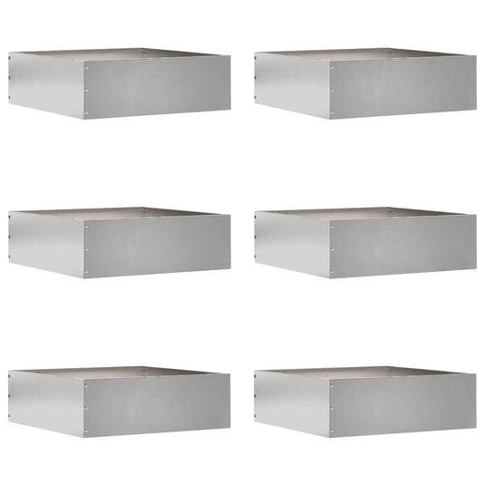 Vidaxl tuinrand 6 pcs zilver 40 x 40 x 13 cm roestvrij staal