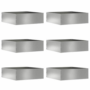 Vidaxl tuinrand 6 pcs zilver 40 x 40 x 13 cm gegalvaniseerd staal