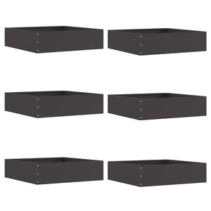 Vidaxl tuinrand 6 pcs zwart 50 x 50 x 13 cm staal