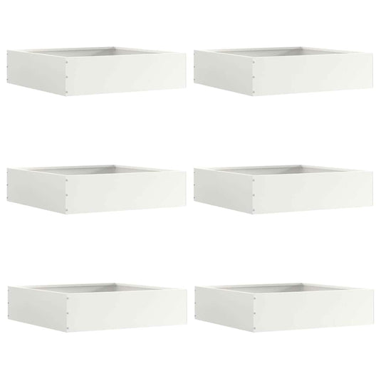 Vidaxl tuinrand 6 pcs wit 50 x 50 x 13 cm staal