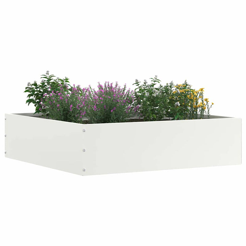 Chargez l'image dans la visionneuse de la galerie, Vidaxl tuinrand 6 pcs wit 50 x 50 x 13 cm staal
