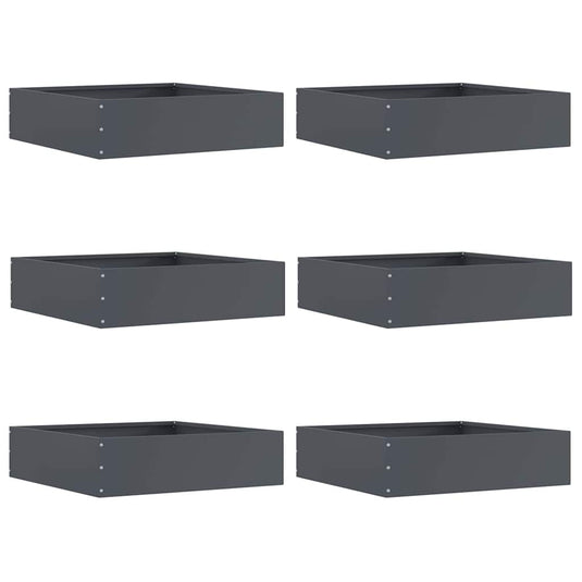 Vidaxl tuinrand 6 pcs antraciet 50 x 50 x 13 cm staal
