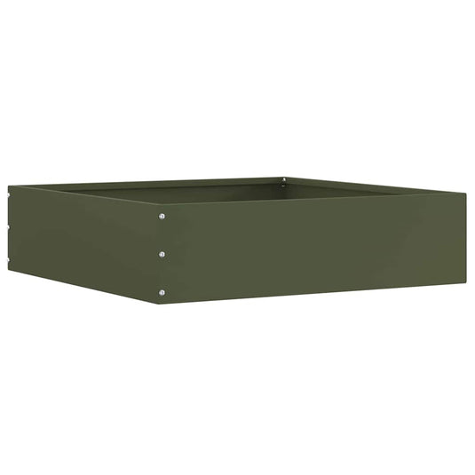 Vidaxl tuinrand olijfgroen 50 x 50 x 13 cm staal