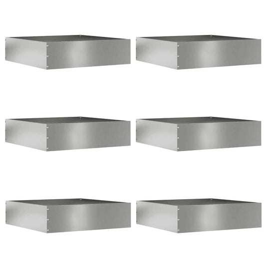 Vidaxl tuinrand 6 pcs zilver 50 x 50 x 13 cm gegalvaniseerd staal