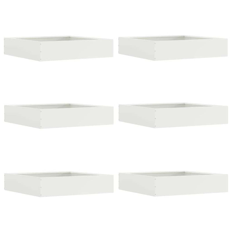 Chargez l'image dans la visionneuse de la galerie, Vidaxl tuinrand 6 pcs wit 60 x 60 x 13 cm staal
