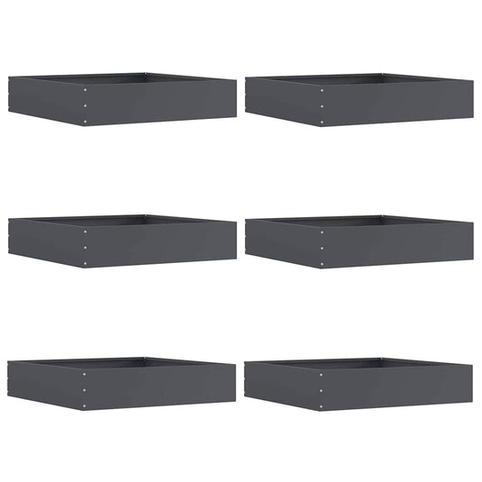 Vidaxl tuinrand 6 pcs antraciet 60 x 60 x 13 cm staal