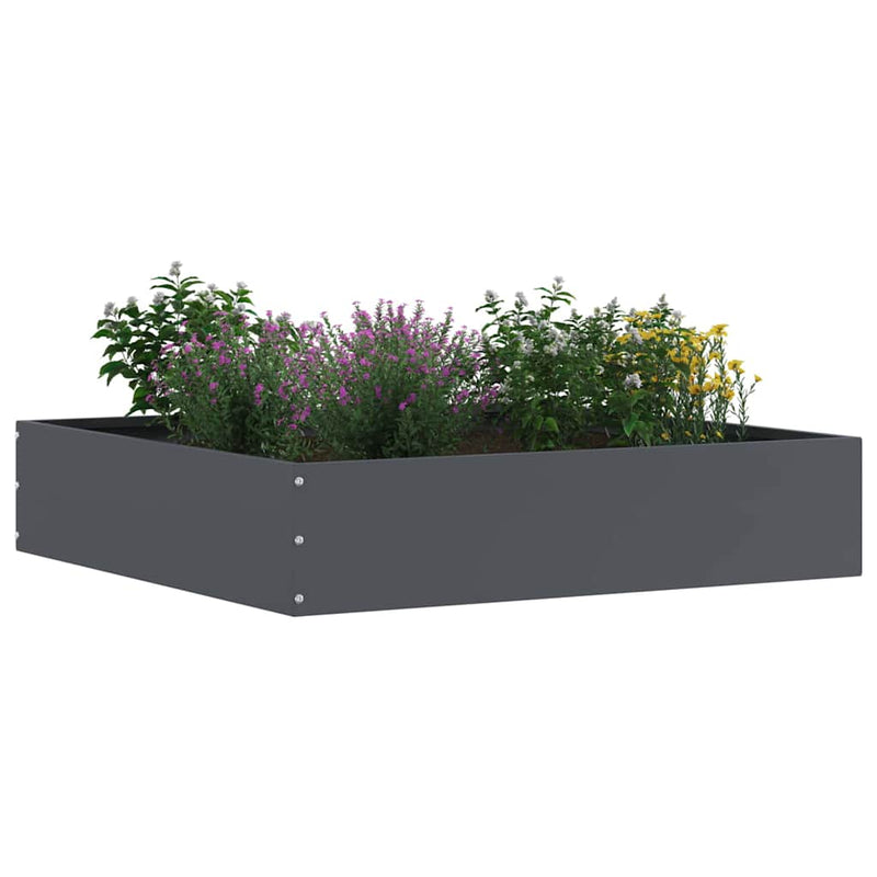 ギャラリービューアに画像をロードする, Vidaxl tuinrand 6 pcs antraciet 60 x 60 x 13 cm staal
