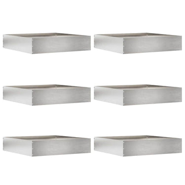 Vidaxl tuinrand 6 pcs zilver 60 x 60 x 13 cm roestvrij staal