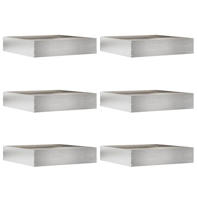 Chargez l'image dans la visionneuse de la galerie, Vidaxl tuinrand 6 pcs zilver 60 x 60 x 13 cm roestvrij staal

