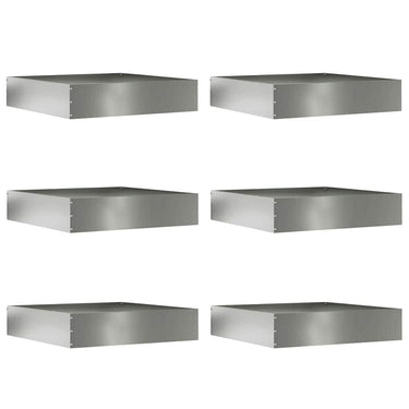 Vidaxl tuinrand 6 pcs zilver 60 x 60 x 13 cm gegalvaniseerd staal