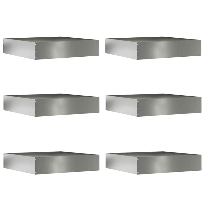ギャラリービューアに画像をロードする, Vidaxl tuinrand 6 pcs zilver 60 x 60 x 13 cm gegalvaniseerd staal
