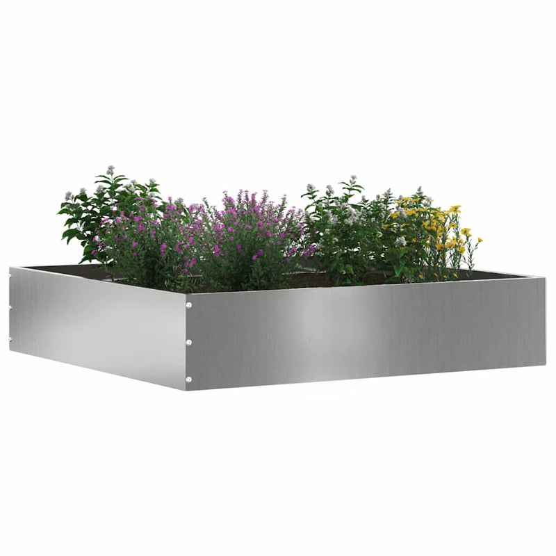 ギャラリービューアに画像をロードする, Vidaxl tuinrand 6 pcs zilver 60 x 60 x 13 cm gegalvaniseerd staal
