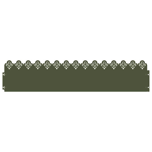 Vidaxl gazonranden 30 pcs olijf groen 103 x 0,05 x 22 cm staal