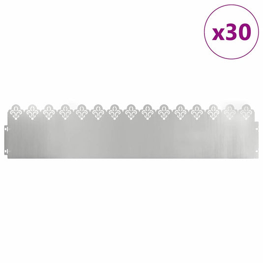 Vidaxl gazonranden 30 st 103 x 0,05 x 22 cm gegalvaniseerd staal