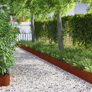Vidaxl gazonranden 20 pcs roestig 103 x 0,05 x 22 cm cortenstaal