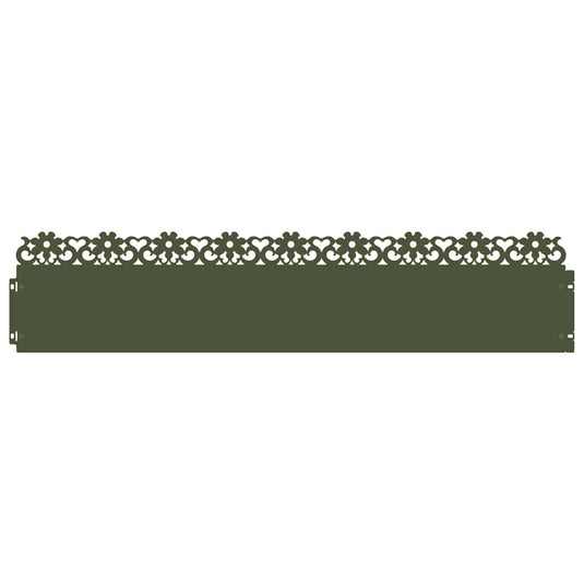 Vidaxl gazonranden 30 pcs olijf groen 103 x 0,05 x 22 cm staal